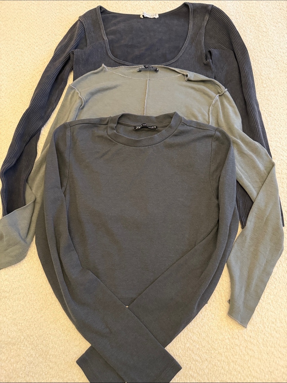 Zara Gray and Olive Crop Top Bundle